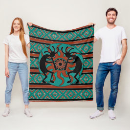Sydvästdesignturkos Tribal Sol Kokopelli Fleecefilt