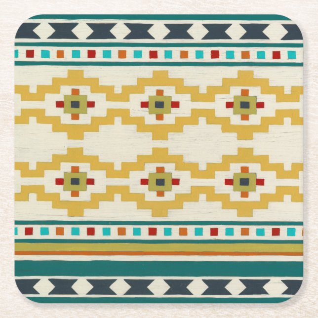 Sydvästgeometri III Underlägg Papper Kvadrat (Framsidan)