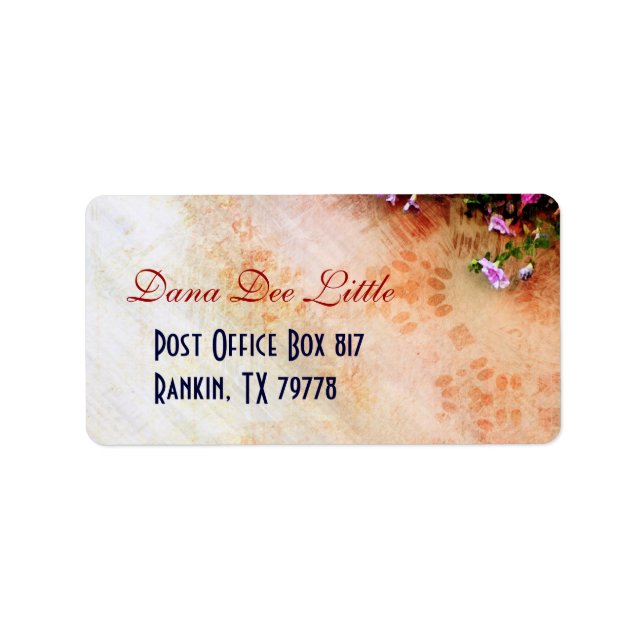 Sydvästinspirerad etikett adressetikett (Framsidan)