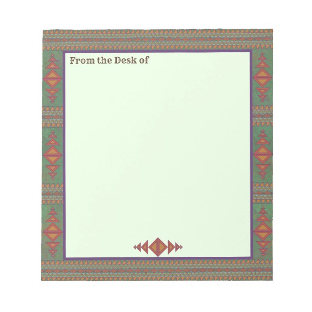 Sydvästlig Artemisia Grön Geometrisk Design Anteckningsblock (Framsida)