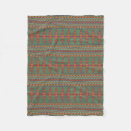 Sydvästlig Artemisia Grön Geometrisk Design Fleecefilt