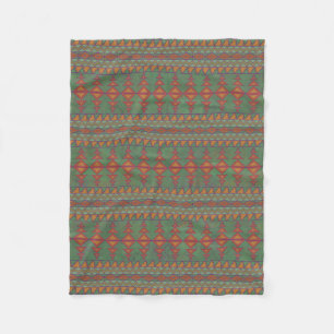 Sydvästlig Artemisia Grön Geometrisk Design Fleecefilt