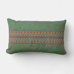 Sydvästlig Artemisia Grön Geometrisk Design Ländr Lumbarkudde
