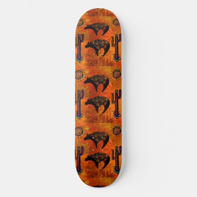 Sydvästlig björnkonst mini skateboard bräda 18,5 cm (Framsida)