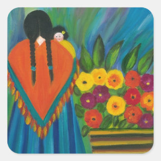 Sydvästlig design #1 fyrkantigt klistermärke