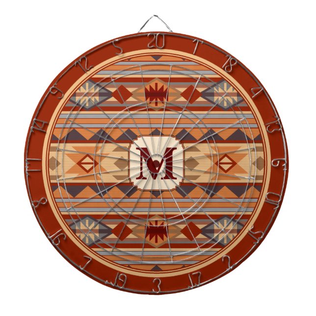 Sydvästlig design Tan Monogram Piltavla (Framsidan)