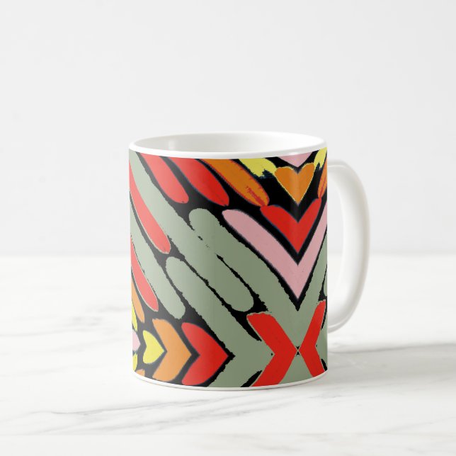 Sydvästlig flerfärgad mönster kaffemugg (Framsida höger)