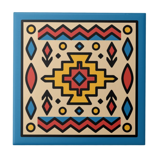 Sydvästlig geometrisk design från indianer kakelplatta (Framsidan)
