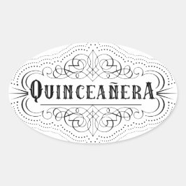 Sydvästlig Quinceañera Ovalt Klistermärke