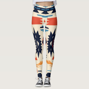 Sydvästlig Tribal Aztec Geometrisk Boho Leggings
