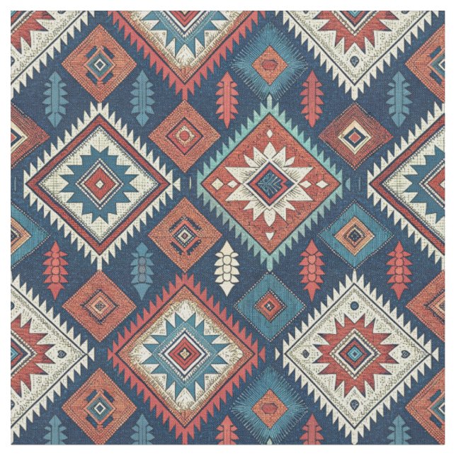 Sydvästlig Tribal Aztec Geometrisk Textil Design (Närbild)