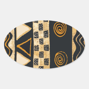 Sydvästlig tribal design av indianer ovalt klistermärke