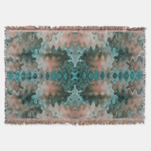 Sydvästra Abstrakten Wave Turquise Sand Peach Mysfilt