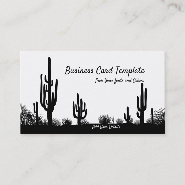 Sydvästra Arizona Cactus Desert Sunset Visitkort (Framsida)