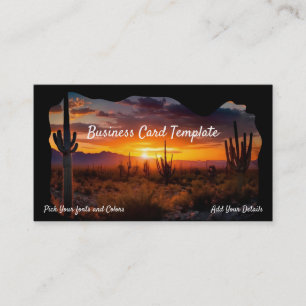 Sydvästra Arizona Desert Sunset Visitkort