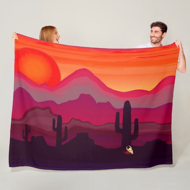 Sydvästra Arizona öken solnedgång Fleecefilt (På plats)