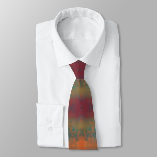 Sydvästra Art Inspired Vågrät Mönster Tie Slips (Bunden)