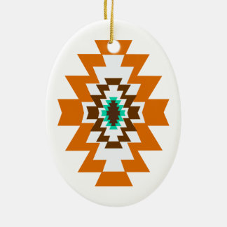 Sydvästra Aztec Native American Tribal Design Julgransprydnad Keramik