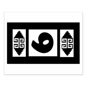 Sydvästra Aztec Nummer 9 Stor Design Stämpelverkty Stämpel