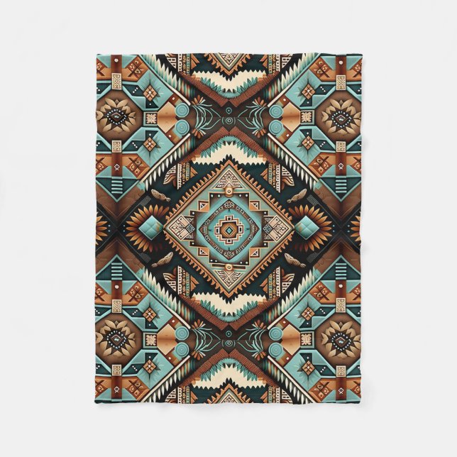 Sydvästra Boho Mönster Fleecefilt (Framsidan)
