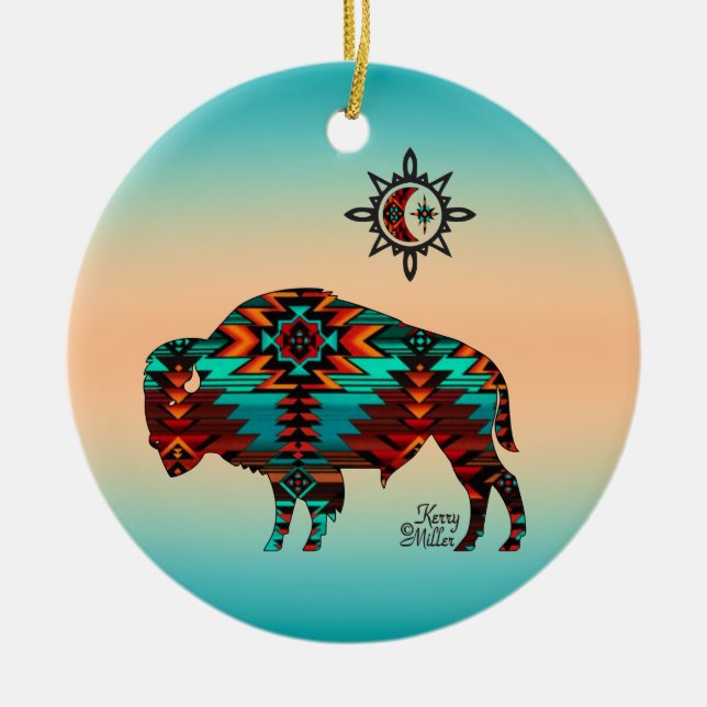 Sydvästra Buffalo Keramisk Ornament (Framsidan)