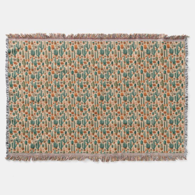 Sydvästra Cactus Blanket med Tassels Filt (Framsidan)