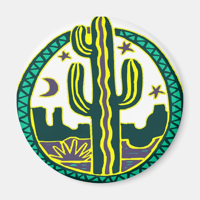 Sydvästra Cactus Magnet (Framsidan)