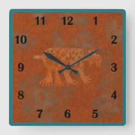 Sydvästra Canyons Bobcat Petroglyphs Regular Stil Fyrkantig Klocka