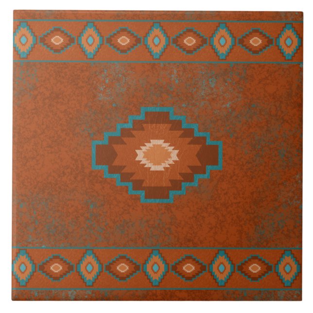 Sydvästra Canyons Diamond Geometric Gräns Kakelplatta (Framsidan)