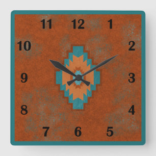 Sydvästra Canyons Geometric Regular Stil Square Fyrkantig Klocka