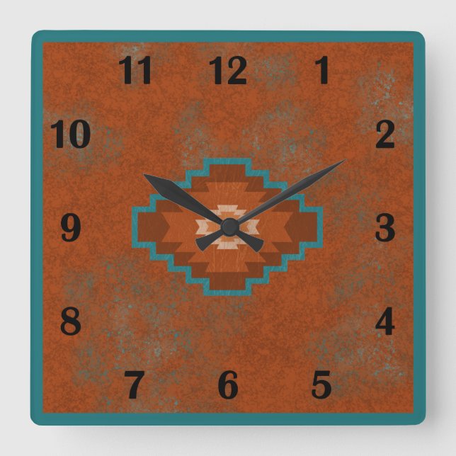 Sydvästra Canyons Geometric Regular Stil Square W Fyrkantig Klocka (Framsida)