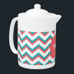 Sydvästra Chevron Mönster<br><div class="desc">Snyggt och trendig modern zigzag Chevron mönster. Här i Brick Orange och Aqua Grönt för den Chicen ser Chevron Two Tone Mönster</div>