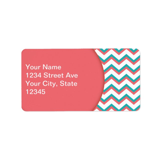 Sydvästra Chevron Mönster Adressetikett (Framsidan)