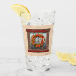 Sydvästra Chile Utandning på Rustic Red Wood Windo Glaskopp