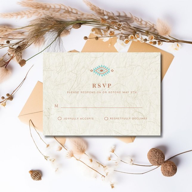 Sydvästra Desert Bröllop OSA Kort (Southwestern Desert Wedding RSVP Card)