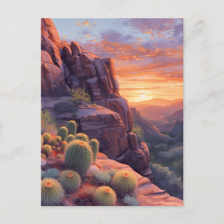 Sydvästra Desert Canyon Sunset-vykort Vykort