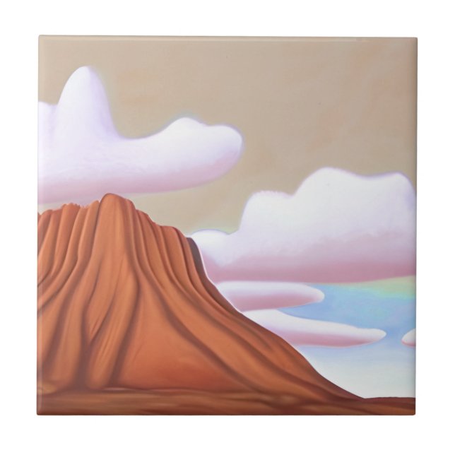 Sydvästra Desert och Mesa Minimalist Art Kakelplatta (Framsidan)
