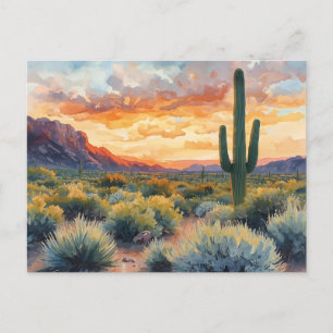 Sydvästra Desert Sunrise med Saguaro Cactus Vykort
