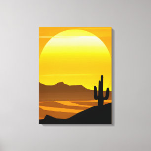 Sydvästra Desert Sunset med Mesas Canvastryck