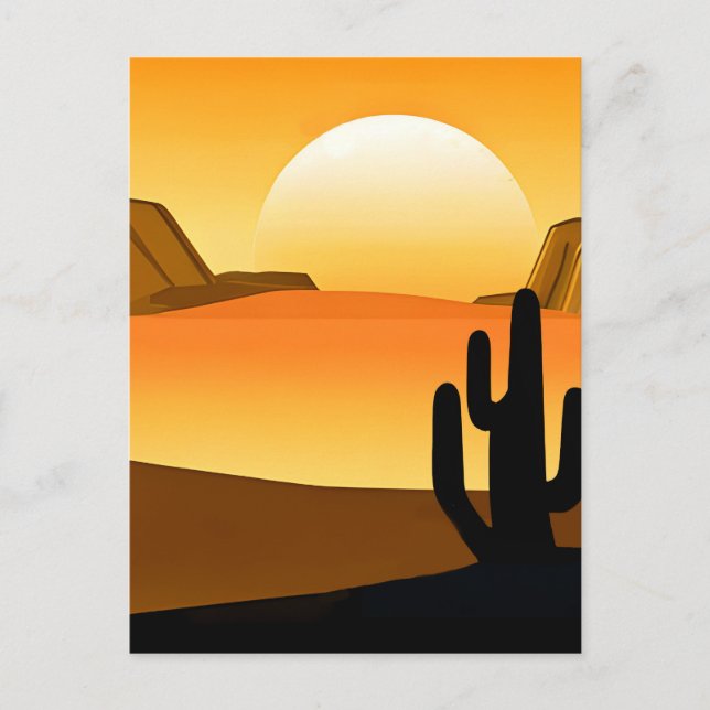Sydvästra Desert Sunset med Mesas Vykort (Framsida)