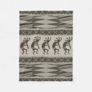 Sydvästra Design Kokopelli-stammen Aztec Mönster Fleecefilt
