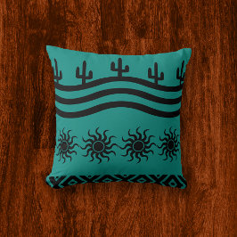 Sydvästra Design Teal Mönster Kudde