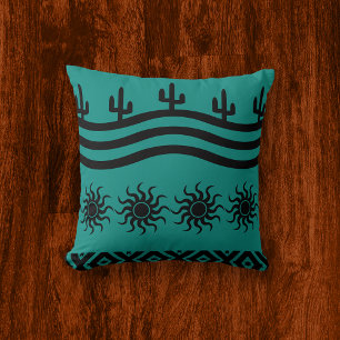 Sydvästra Design Teal Mönster Kudde