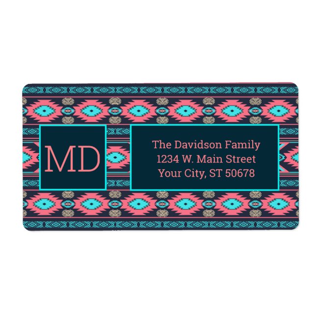 Sydvästra etnisk geometrisk Aztec Fraktsedel (Framsidan)