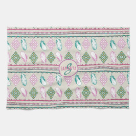 sydvästra etniska fjädrar mönster kökshandduk