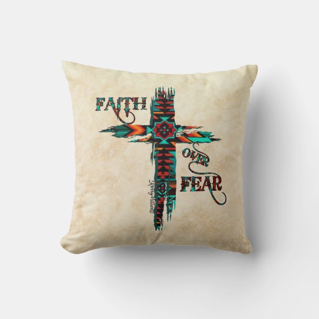 Sydvästra Faith over Fear Kudde (Framsida)