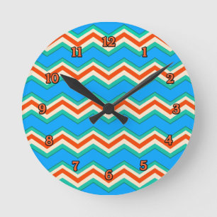 Sydvästra Färg Zig Zag Clock Rund Klocka