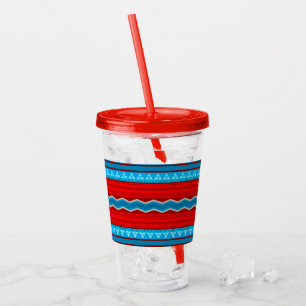 Sydvästra flodcannyon geometrisk röd turkos take away mugg
