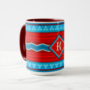 Sydvästra flodcannyon Röd Turkos Monogram Mugg