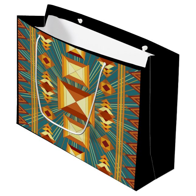 Sydvästra Golden Sol Rays indisk Blanketdesign (Framsidan Vinklad)